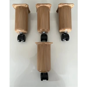 Tekerlekli Sihirli Sehpa Ayağı Lux Kalite 20 cm 4 Adet Bohem Ayak 360 Derece Dönebilen Açık Kahve