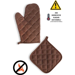 Yanmaz Fırın Eldiveni ve Fırın Tutacağı (1 Eldiven 1 Tutacak)