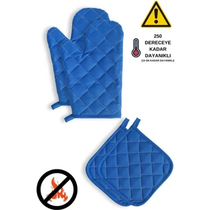 Yanmaz ve Isıya Dayanıklı Fırın Eldiveni ve Tutacak (2 Eldiven, 2 Tutacak)