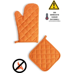 Yanmaz Fırın Eldiveni ve Fırın Tutacağı (1 Eldiven 1 Tutacak)