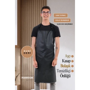 Suni Deri Sıvı Geçirmez Bulaşıkçı Önlüğü Aşçı Önlüğü Kasap Önlüğü Temizlikçi Önlüğü