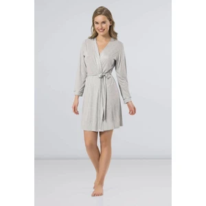 Kadın Düz Bantlı Kısa Sabahlık