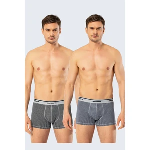 Erkek 2li Çizgili Likralı Boxer