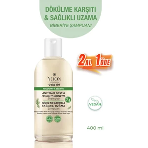 Saç Sağlıklı Hızlı Saç Uzamasına Yardımcı & Dökülen Saçlara Özel, 7 Aktifli Tuzsuz Biberiyeli Şampuan 400ML