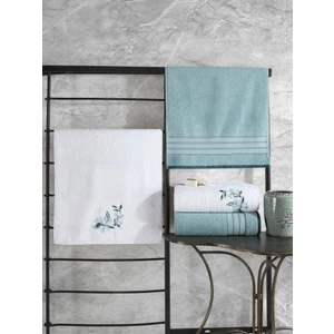 Cotton Box Colorful Hamam Seti 4 Lü Havlu Mint-Beyaz