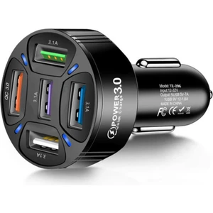 Qc3.0 5 Port Çıkışlı Çoklu USB Araç Içi Çakmaklık Hızlı Şarj Başlığı