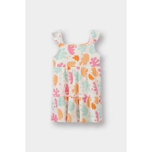 Kız Bebek Çiçekli Askılı Waffle Yazlık Elbise C9620A525SM