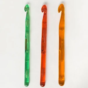 Plastik Şeffaf Renkli Ekonomik Örgü Tığ Seti 8 - 9 - 10 Numalarar