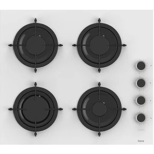 CS206-FA Flameart Kademeli Kont. Emaye Izg. Beyaz Cam Ocak