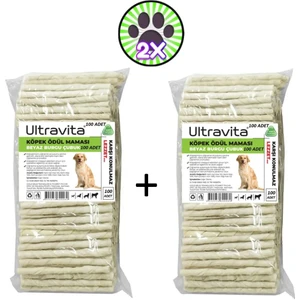 100'LÜ Mega 2'li Paket 1200 gr Beyaz Burgu Çubuk Köpek Ödül Kemiği Maması %100 Doğal Lezzet