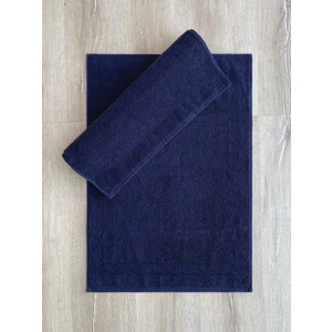 Cotton Box Jakarlı Paspas Seti 2'li Capa Lacivert 50X70