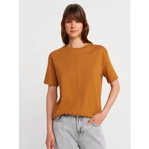 31218 Dikiş Detaylı T-Shirt-A.kiremit