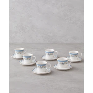 Vesper Bone Porselen 12 Parça 6 Kişilik Kahve Fincan Takımı 80 ml Renkli