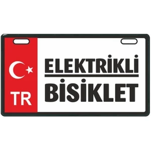 Kırmızı Elektrikli Bisiklet E-Bike Plakalık