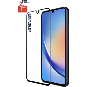 2ADET Samsung Galaxy A24 Tam Kaplayan Temperli Cam Ekran Koruyucu Siyah