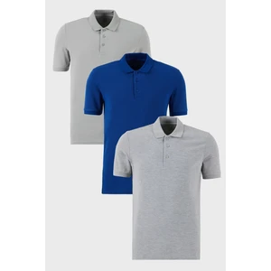 Pamuklu Regular Fit Düğmeli Polo Yaka 3'lü Paket T Shirt Erkek T SHİRT 5902127S3