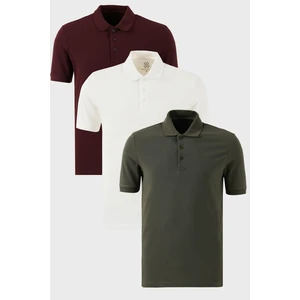 Pamuklu Regular Fit Düğmeli Polo Yaka 3'lü Paket T Shirt Erkek T SHİRT 5902127S3