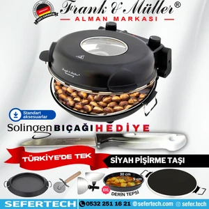 Frank & Müller Germany | Taş Fırın | Pizza, Lahmacun ve Grill Makinesi | Siyah