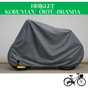 Gri Kilit Uyumlu Bisiklet Brandası, Bisiklet Koruma Örtüsü, Su ve Toz Geçirmez, 4 Mevsim Koruma