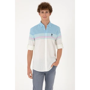 U.s. Polo Assn. Erkek Mavi Gömlek Desenli 50306336-VR036