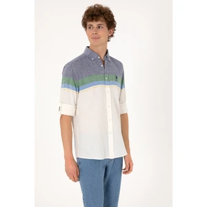 U.s. Polo Assn. Erkek Lacivert Gömlek Desenli 50306336-VR033