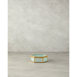 Glossy Cam Dekoratif Kutu Gold