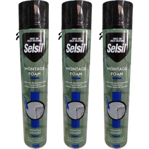 Montaj Köpüğü Dolgu Köpüğü 750ML-600GR Kapı Kenarı Boşluklarına Çatı Boşluklarına Dolgu Köpük Malzemesi (3 Adet)