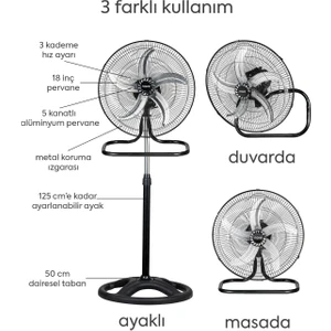 NT-08S 18 inç sanayi tipi vantilatör, güçlü hava akışı ve sağlam metal gövdesiyle endüstriyel alanlar için ideal