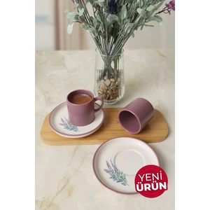 Elegant Blossoms Violet Kahve Takımı 4 Parça 2 Kişilik 21791