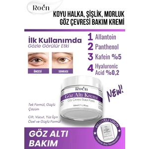 Göz Altı Bakım Kremi Kafein %5 Hyaluronic Acid %0,2 Koyu Halka, Şişlik ve Bakım Kremi 50ml