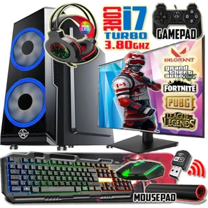 Alpin I7 TURBO:3.80GHZ 16GB Ram 240GB SSD 250GB HDD R7 240-4GB E.kartı 24" Monitör Masaüstü Bilgisayar