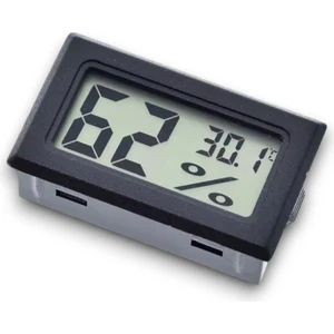 Mini Lcd Dijital Elektronik Siyah Termometre Higrometre Sıcaklık Nem Ölçer (KABLOSUZ) +2 PİL