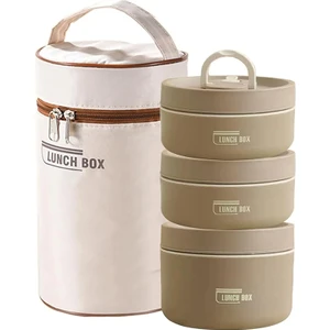 Taşınabilir Yalıtımlı Yemek Öğle Yemeği Kutusu Seti Termal Öğle Yemeği Kutusu 3 Ayrı Istife Edilebilir Öğle Yemeği Kutusu Yetişkin Çocuklar Için (Yurt Dışından)