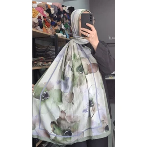 Aminenesil Bambu Kraş Çiçek Desen Şal