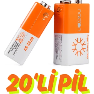 9V Çinko Karbon Pil 20LI Shrink Ambalaj 6F22-SP1