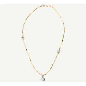 Kalp Uçlu Gold Kolye