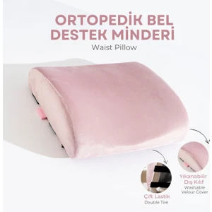 Visco Ortopedik Bel Destek Yastığı, Ofis, Araba, Sandalye, Koltuk, Sırt Yastığı Minderi, 38X33X12 cm