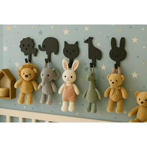 Alper Banyo Yapışkanlı Mini Hayvan Askılık – 5’li Set, Çocuk Odası Dekoru - Dolap Askılığı