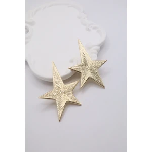 Kadın Küpe 7 cm Dokulu Star Küpe