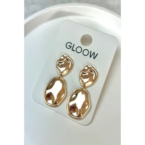 Kadın Küpe 5cm Iki Oval Ezme Detay Kadın Küpe