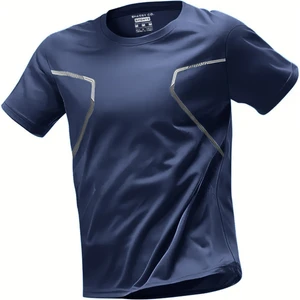 Ghassy Co. Erkek Ultra Esnek Nem Emici Vücut Geometrik Hızlı Kuruyan Hafif Spor T-Shirt