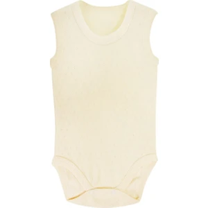 Sema Baby Jakarlı Askılı Badi (Body) - Krem 9-12 Ay