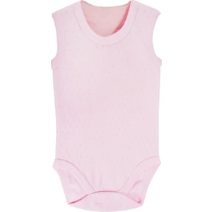 Sema Baby Jakarlı Askılı Badi (Body) - Pembe 9-12 Ay