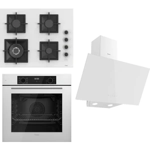 Flowart Serisi Beyaz Set (SC406-WFA + QBL63CB +D078) - Döküm Izgara / 65 cm Ocak