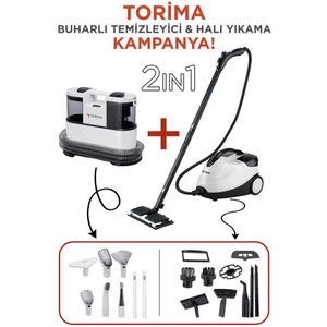 CX002B Koltuk ve Halı Yıkama Makinesi + CB-08C Çok Fonksiyonlu Buharlı Temizleyici