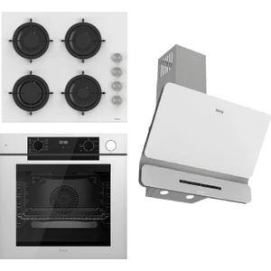 Steamart-Fryart-Sılentart Serisi Beyaz Set (CS206 + QEP64CB +D081-SA) - Emaye Izgara