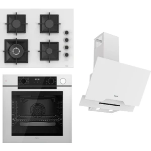 Steamart-Fryart-Sılentart Serisi Beyaz Set (SC406-WFA + QEP64CB +D064-SA) - Döküm Izgara / 65 cm Ocak