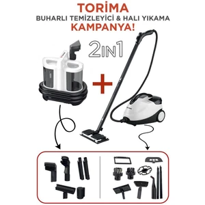 V22B Koltuk ve Halı Yıkama Makinesi + CB-08C Çok Fonksiyonlu Buharlı Temizleyici