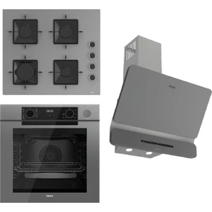 Steamart-Fryart-Sılentart Serisi Gri Set (SS208 + QEP64CPR +D082-SA) - Emaye Izgara