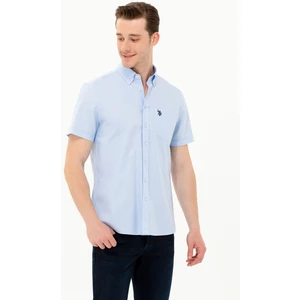 U.S. Polo Assn. Erkek Açık Mavi Gömlek Kısa Kollu 50263027-VR003